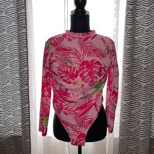 SHEIN pink floral bathing suit